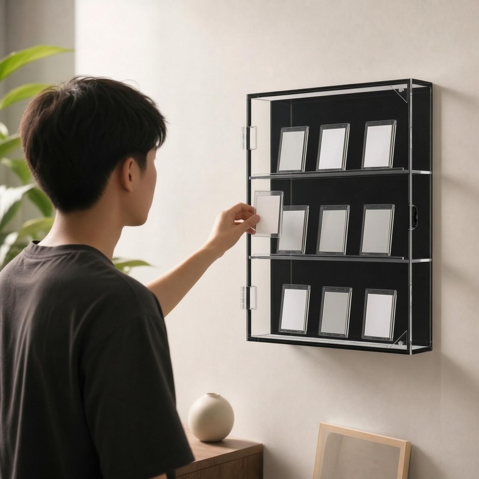 Display Case Acrylic - Kotak pajangan kartu dinding akrilik dengan