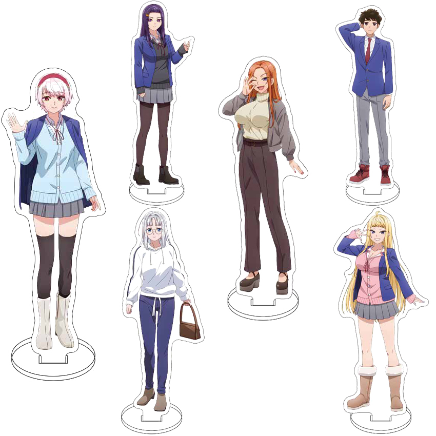 Figma Stand Set - Figur Akrilik 16CM, Stand Anime, Gadis-gadis