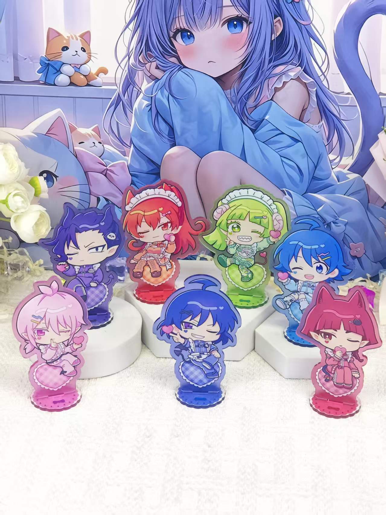 Figma Stand Set - Set Figur Akrilik Gaya Pelayan Chibi