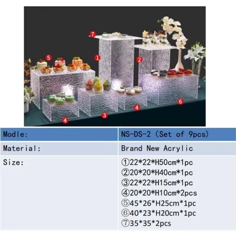Kotak Akrilik Transparan, Wada - Display Risers Set ulasan dan harga
